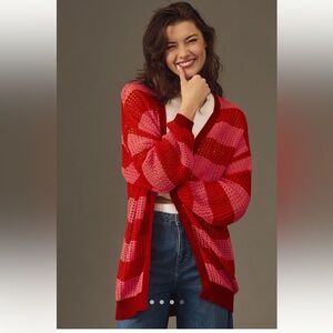 NWT Farm Rio Striped Open-Front Cardigan Sweater Sz M ANTHROPOLOGIE NEW